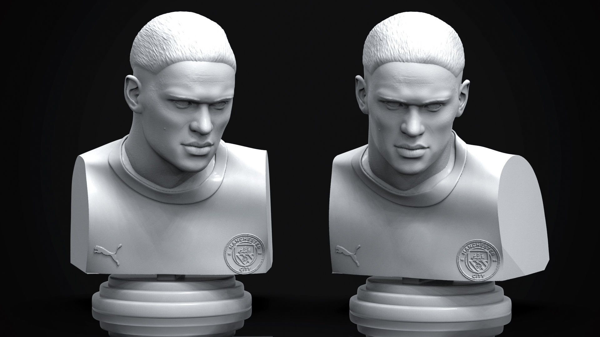 Erling Haaland 3D Printable Bust 3D print model_1