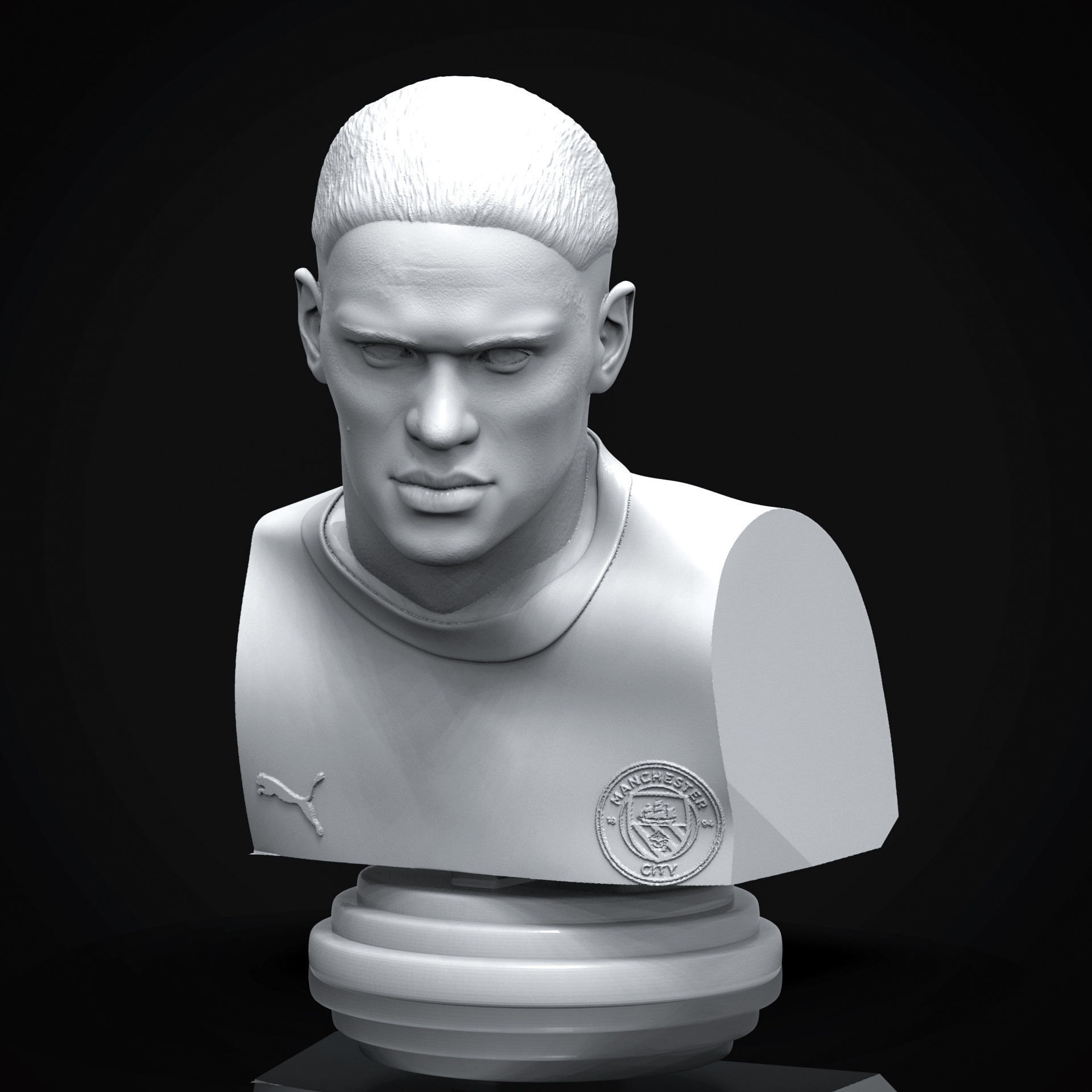Erling Haaland 3D Printable Bust 3D print model_4
