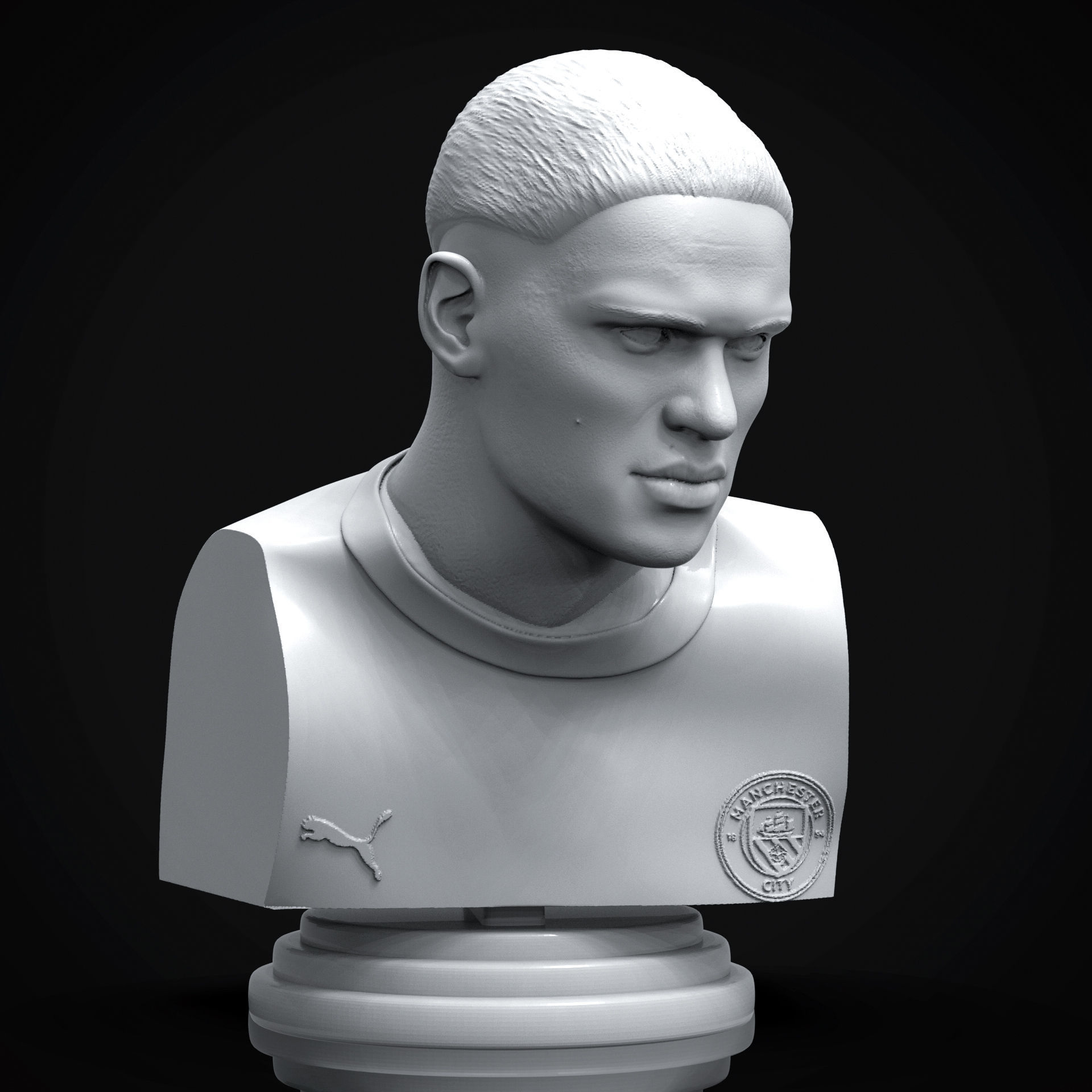 Erling Haaland 3D Printable Bust 3D print model_9