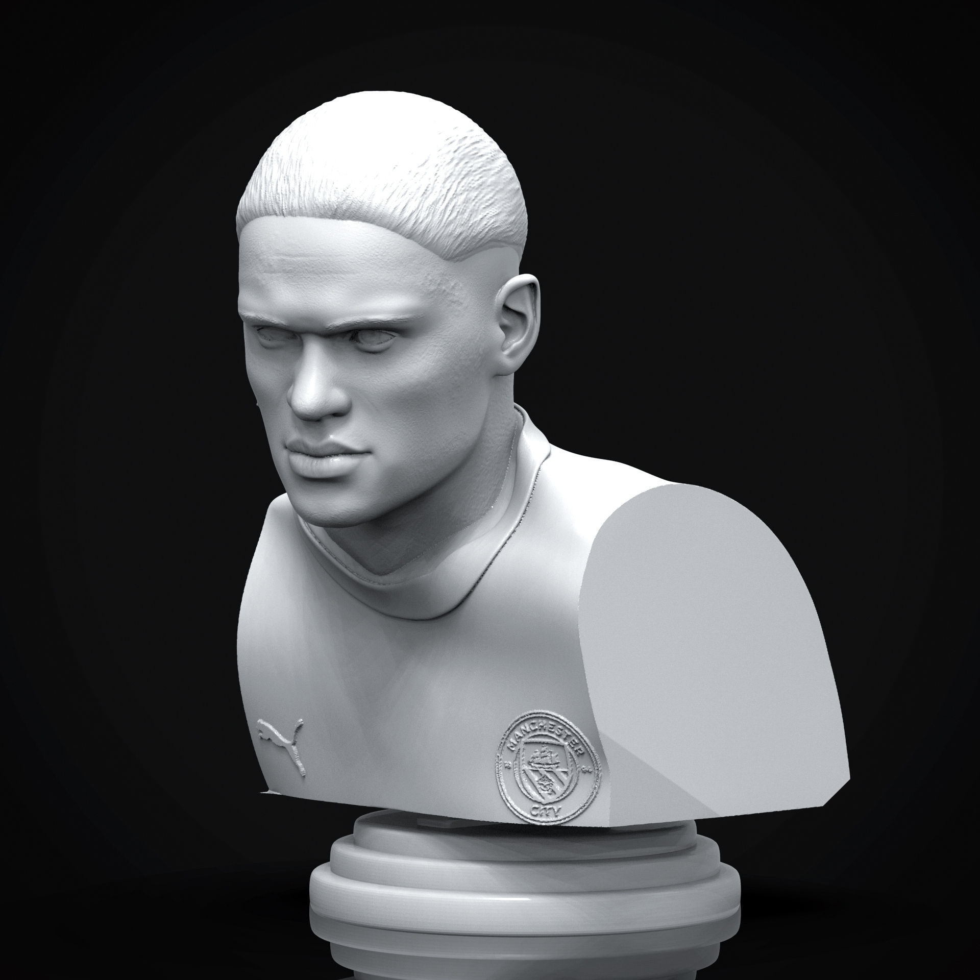 Erling Haaland 3D Printable Bust 3D print model_5