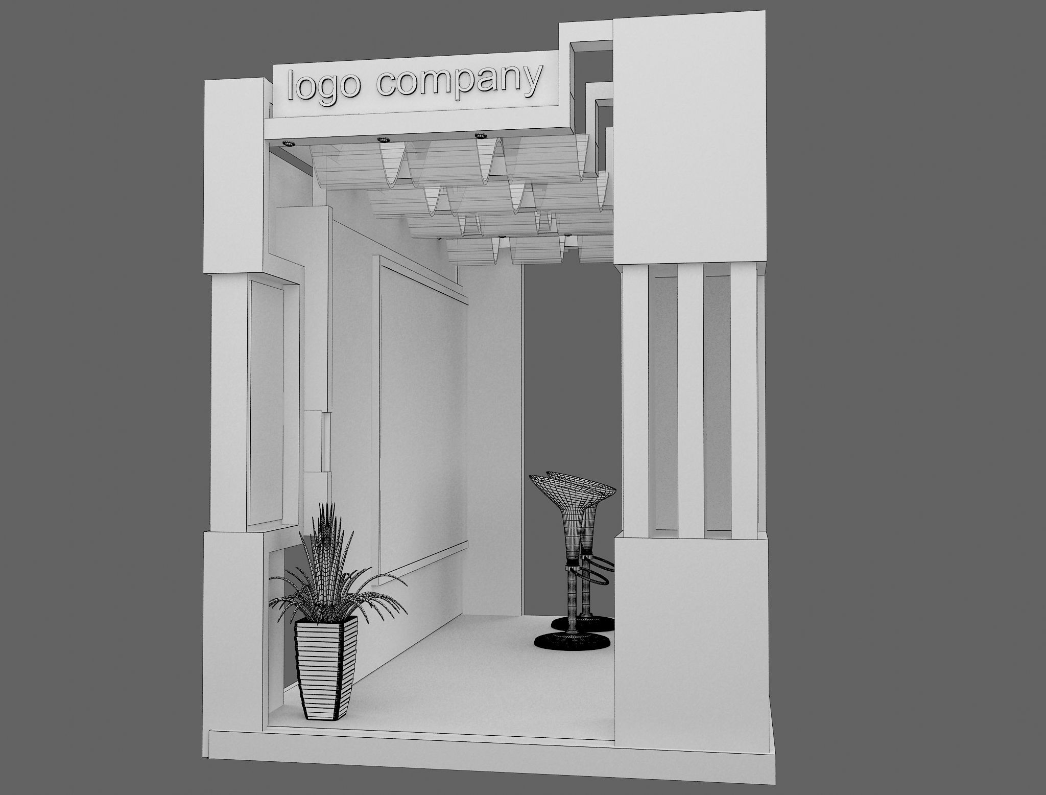  Booth Exhibition Stand a1  3D model_11