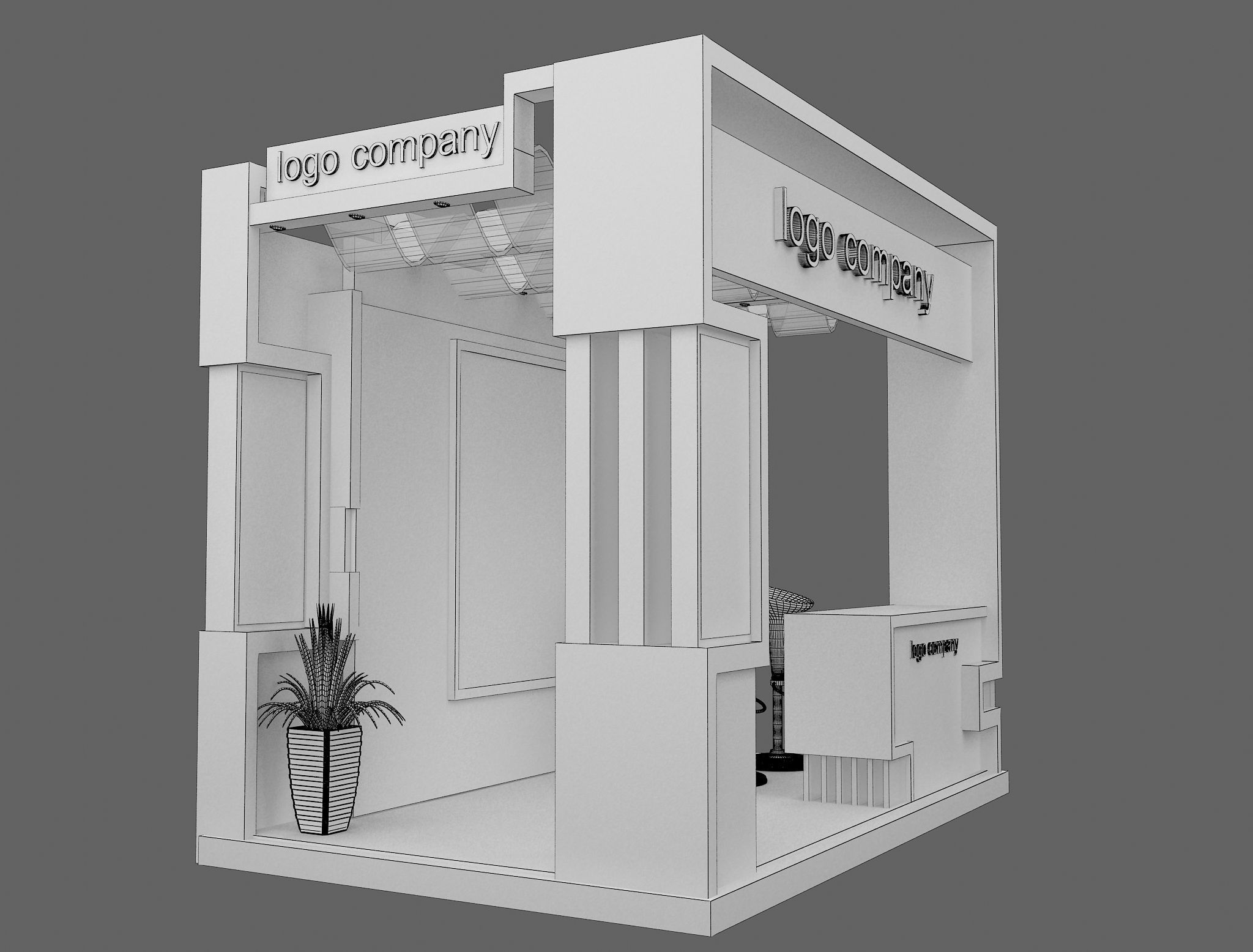  Booth Exhibition Stand a1  3D model_7