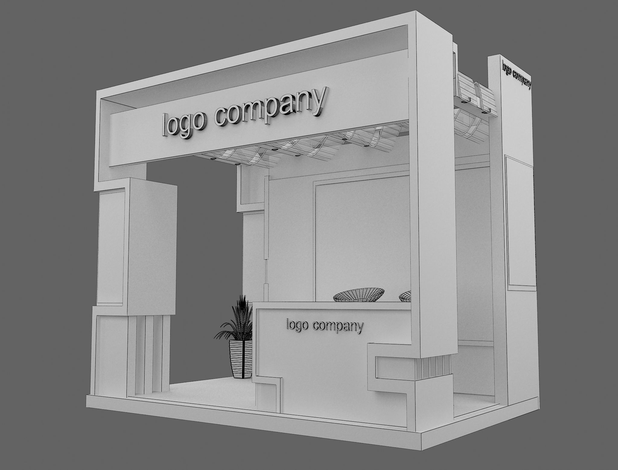  Booth Exhibition Stand a1  3D model_1