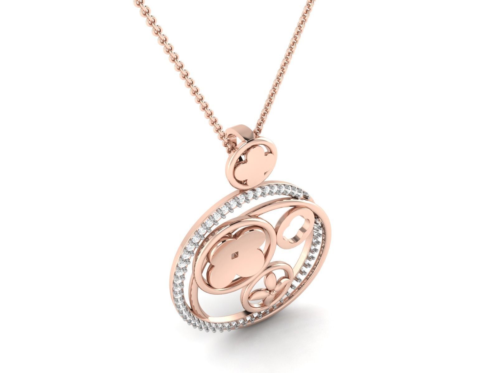 Solitaire Pendant 3DM STL OBJ FBX Renders Details 3D print model_3