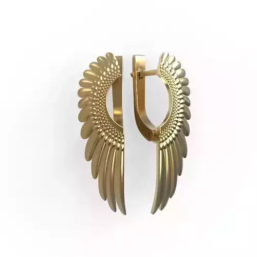 G0100 gold plated angel wings earring