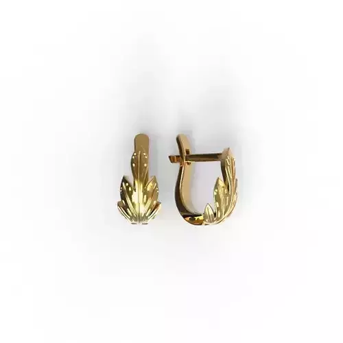 G0097 gold leaf hoop earring