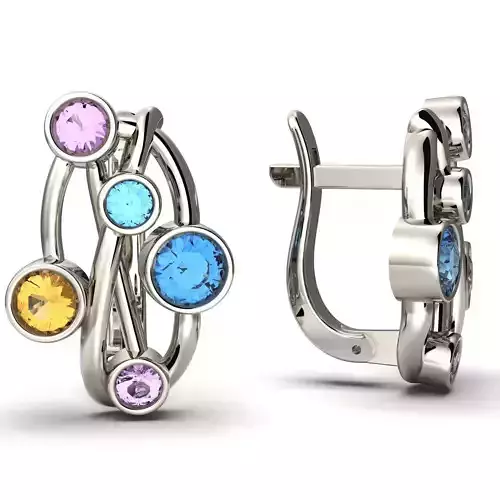 G0088 swarovski crystal earrings in sterling silver