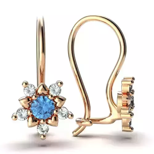 G0086 sapphire and diamond earrings in rose gold