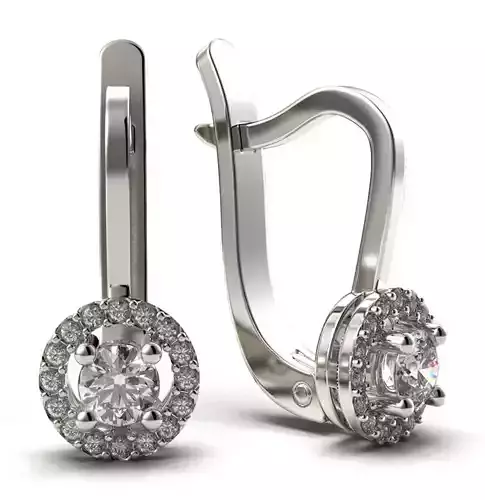 G0083 halo diamond earrings gold