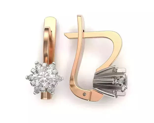 G0081 two diamond earrings in rose gold