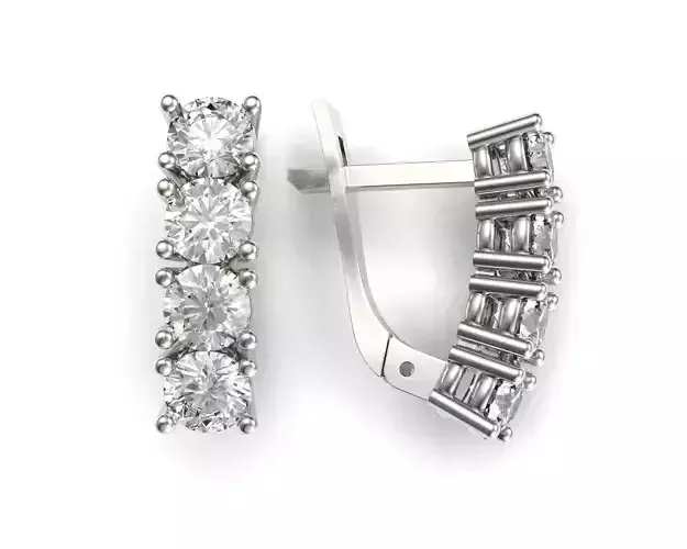 G0080 pair of diamond earrings gold