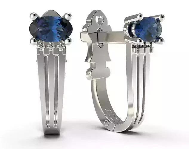 G0077 pair of sapphire and diamond earrings