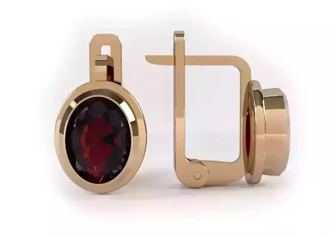G0070 gold plated garnet earrings