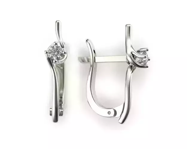 G0069 pair of gold earrings with diamonds