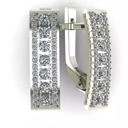 G0066 pair of gold earrings with diamonds