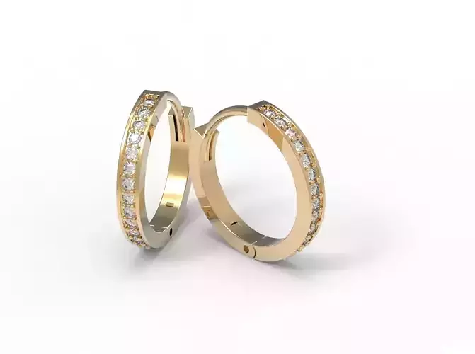 G0063 gold hoop earrings with diamonds