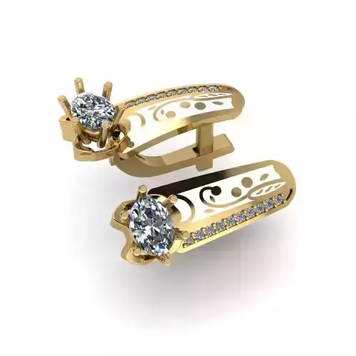 G0060 pair of gold cufflinks with diamonds