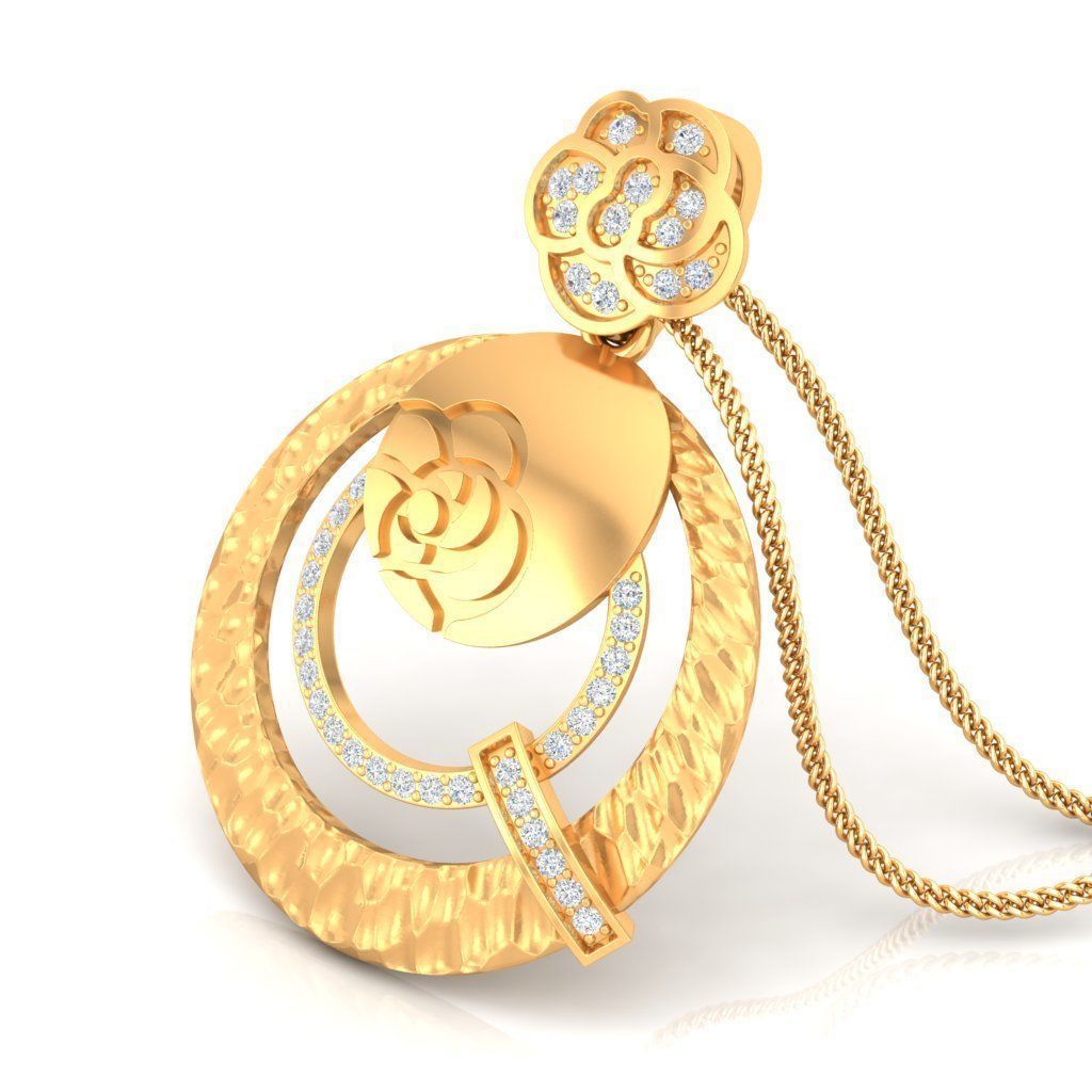 Solitaire Pendant 3DM STL OBJ FBX Renders Details 3D print model_1