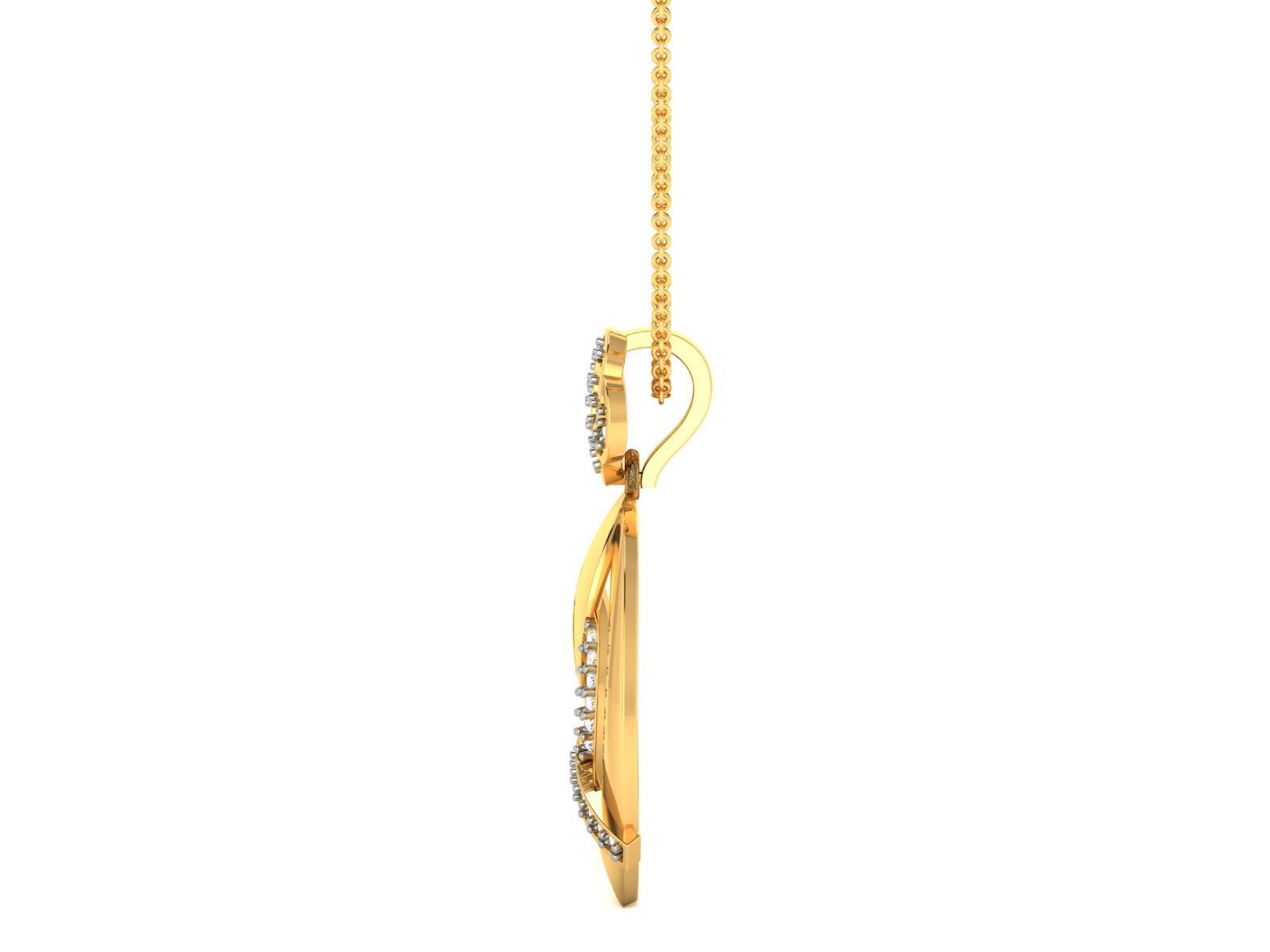 Solitaire Pendant 3DM STL OBJ FBX Renders Details 3D print model_4