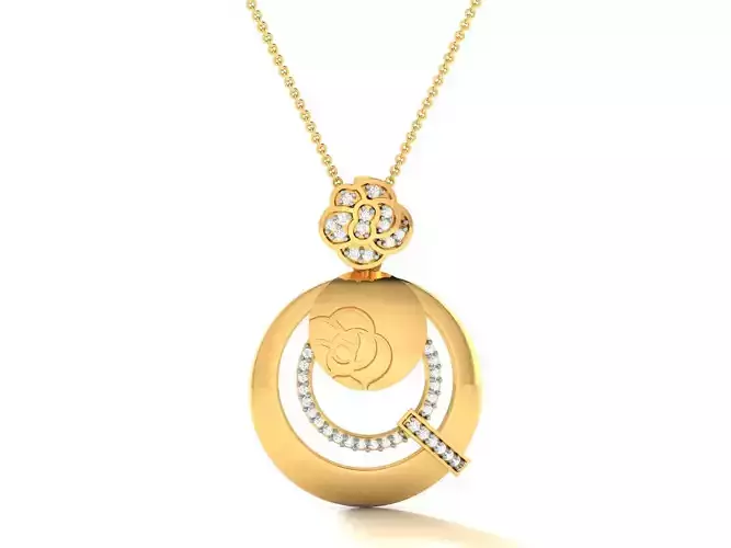 Solitaire Pendant 3DM STL OBJ FBX Renders Details