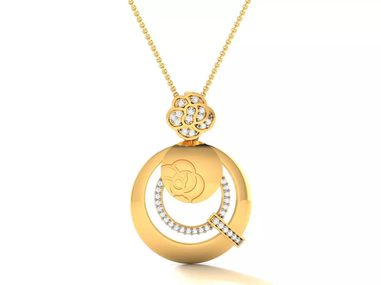 Solitaire Pendant 3DM STL OBJ FBX Renders Details 3D print model_0