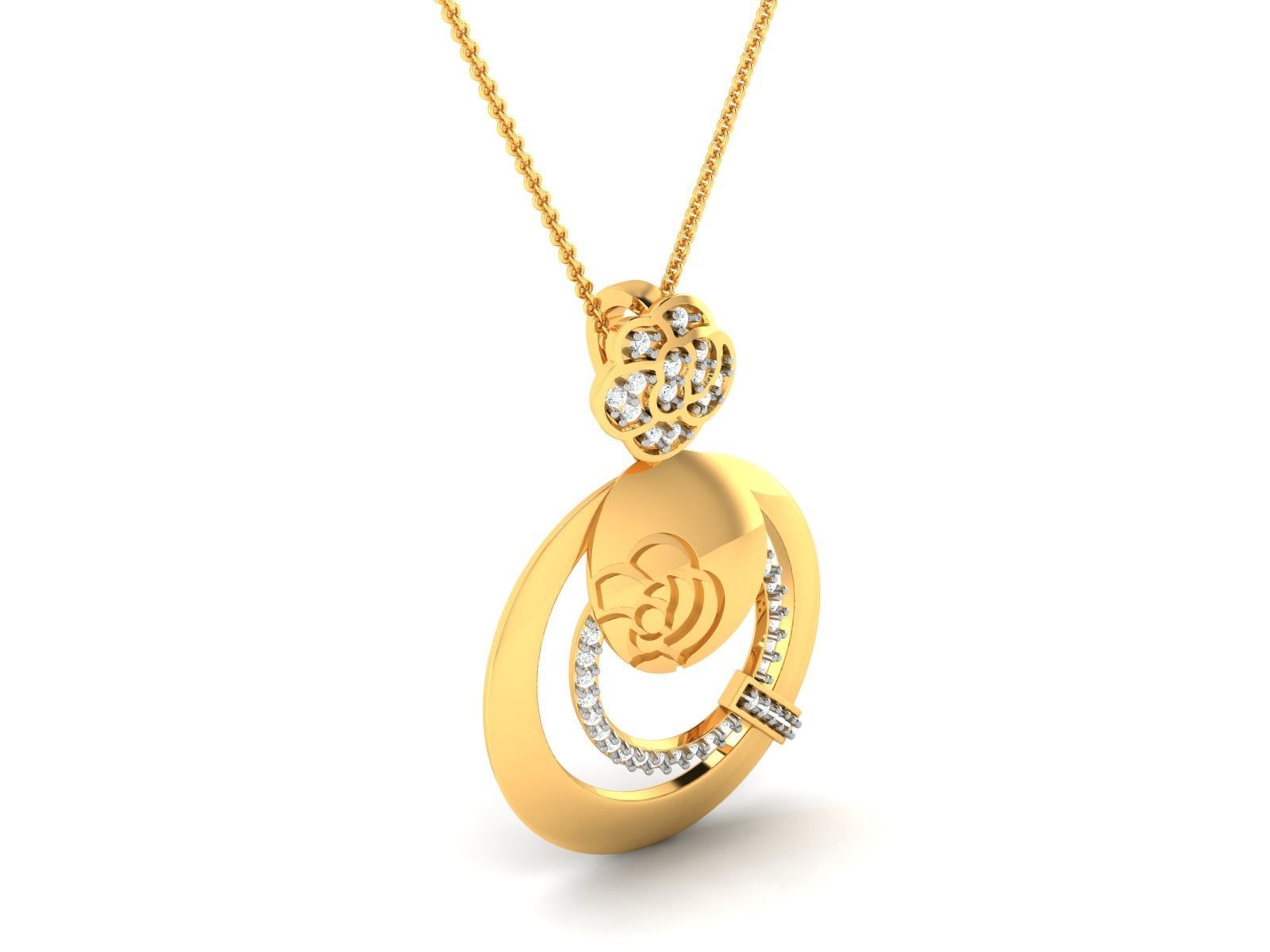 Solitaire Pendant 3DM STL OBJ FBX Renders Details 3D print model_2