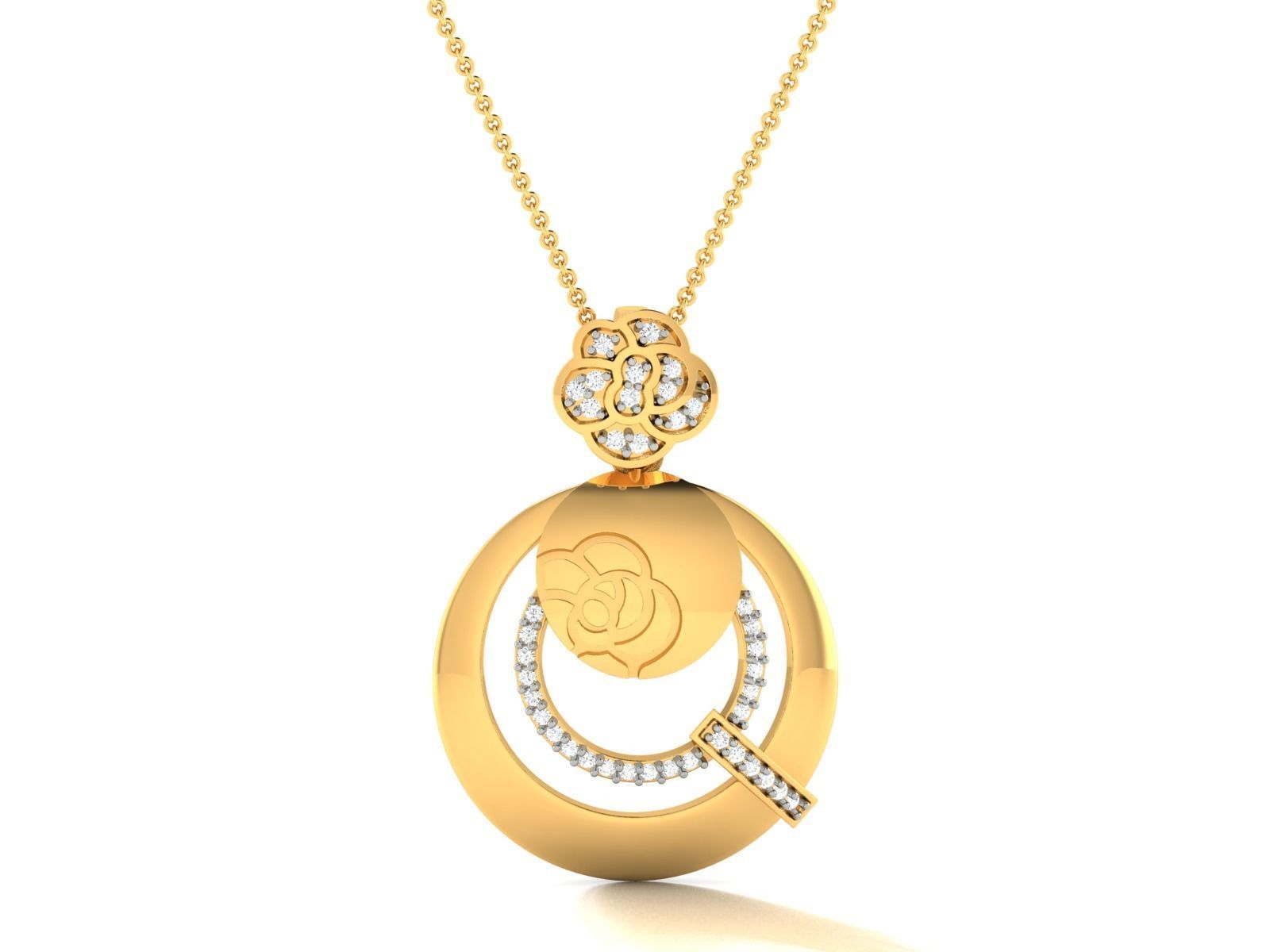 Solitaire Pendant 3DM STL OBJ FBX Renders Details 3D print model_6