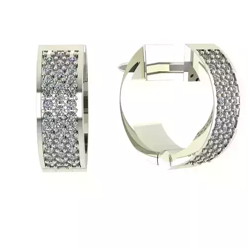 G0057 pair of gold diamond hoop earrings