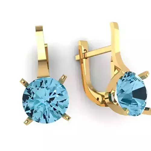 G0054 pair of topaz earrings gold