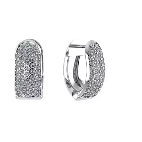 G0053 gold diamond hoop earrings