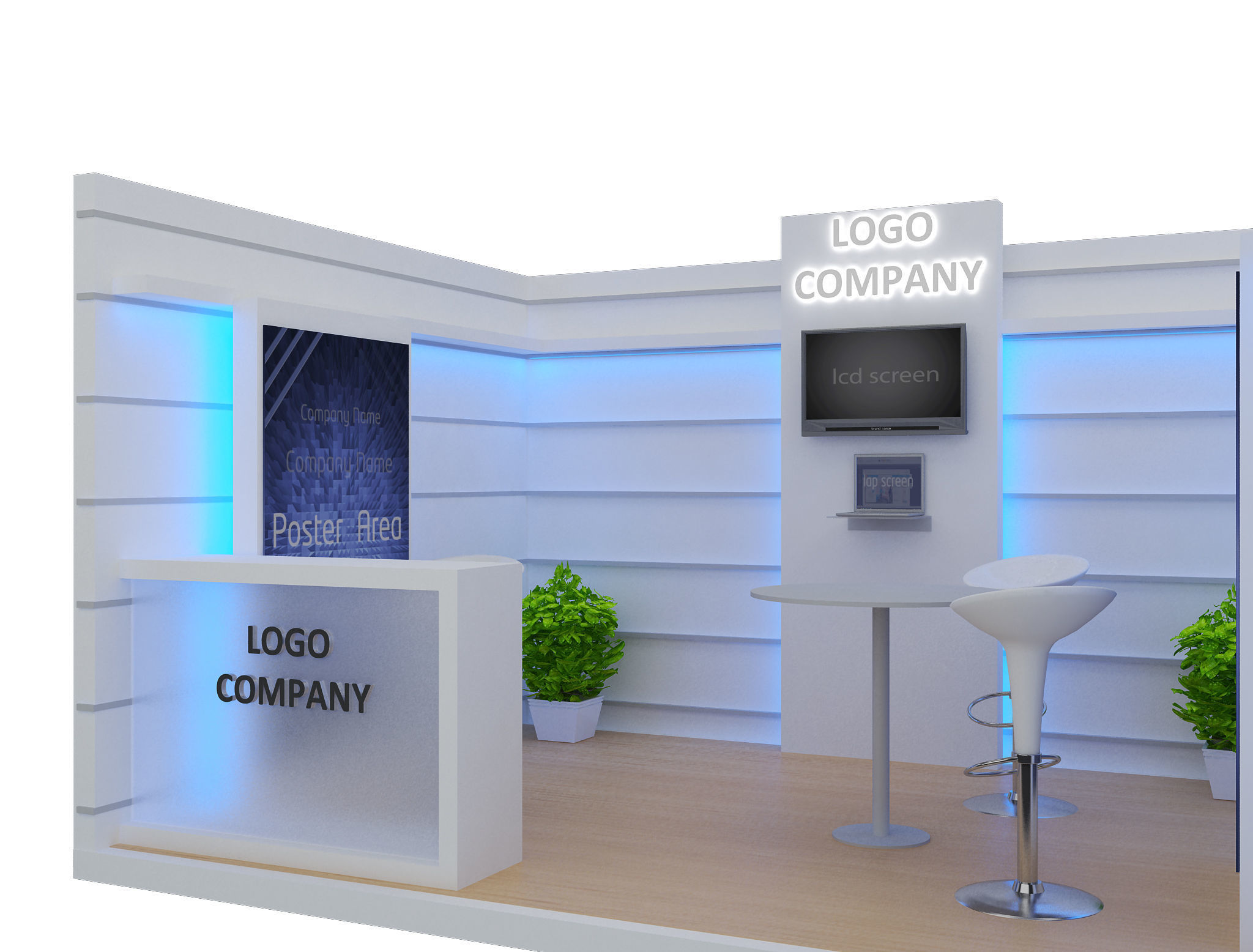 Booth Exhibition Stand a2 3D model_4