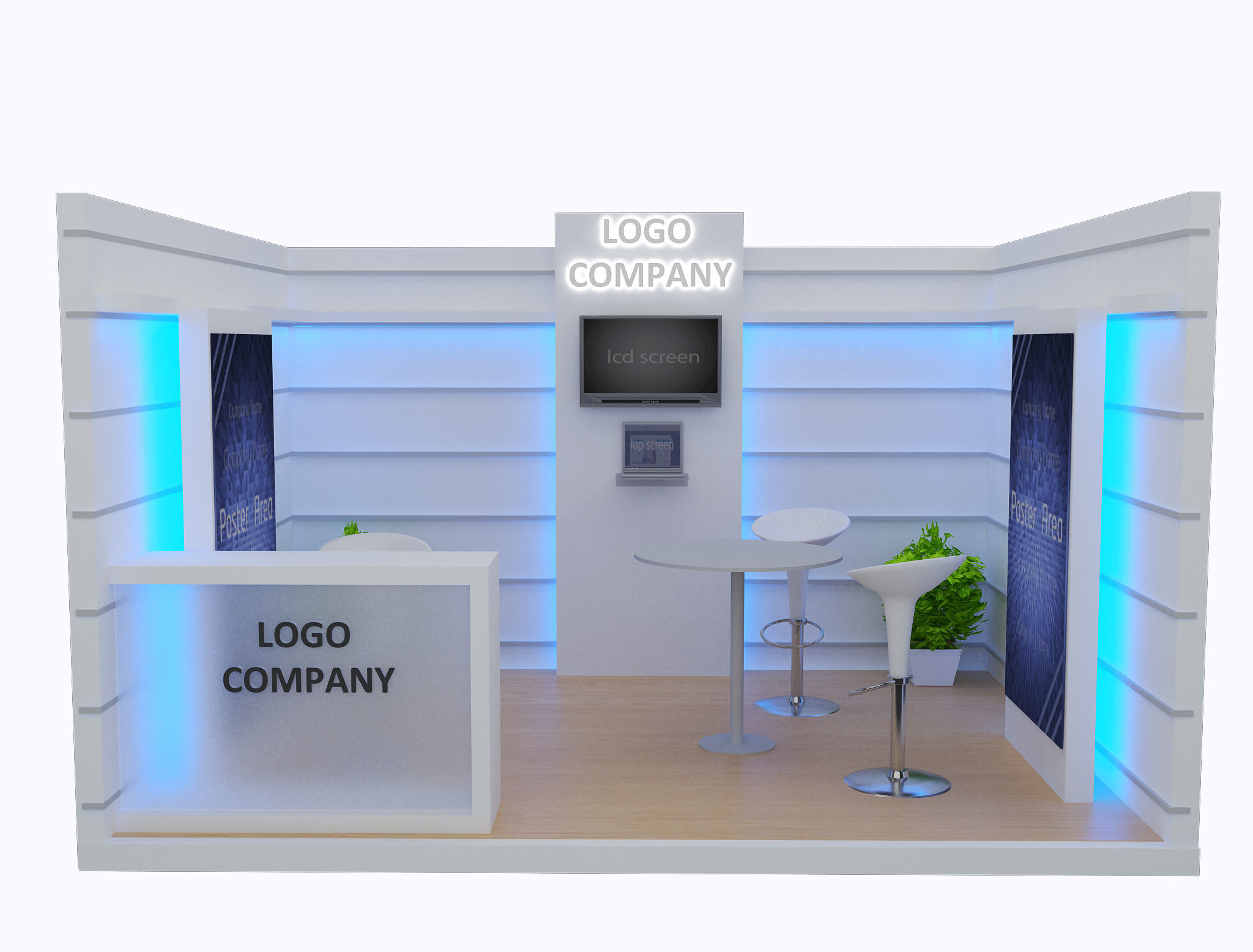 Booth Exhibition Stand a2 3D model_2