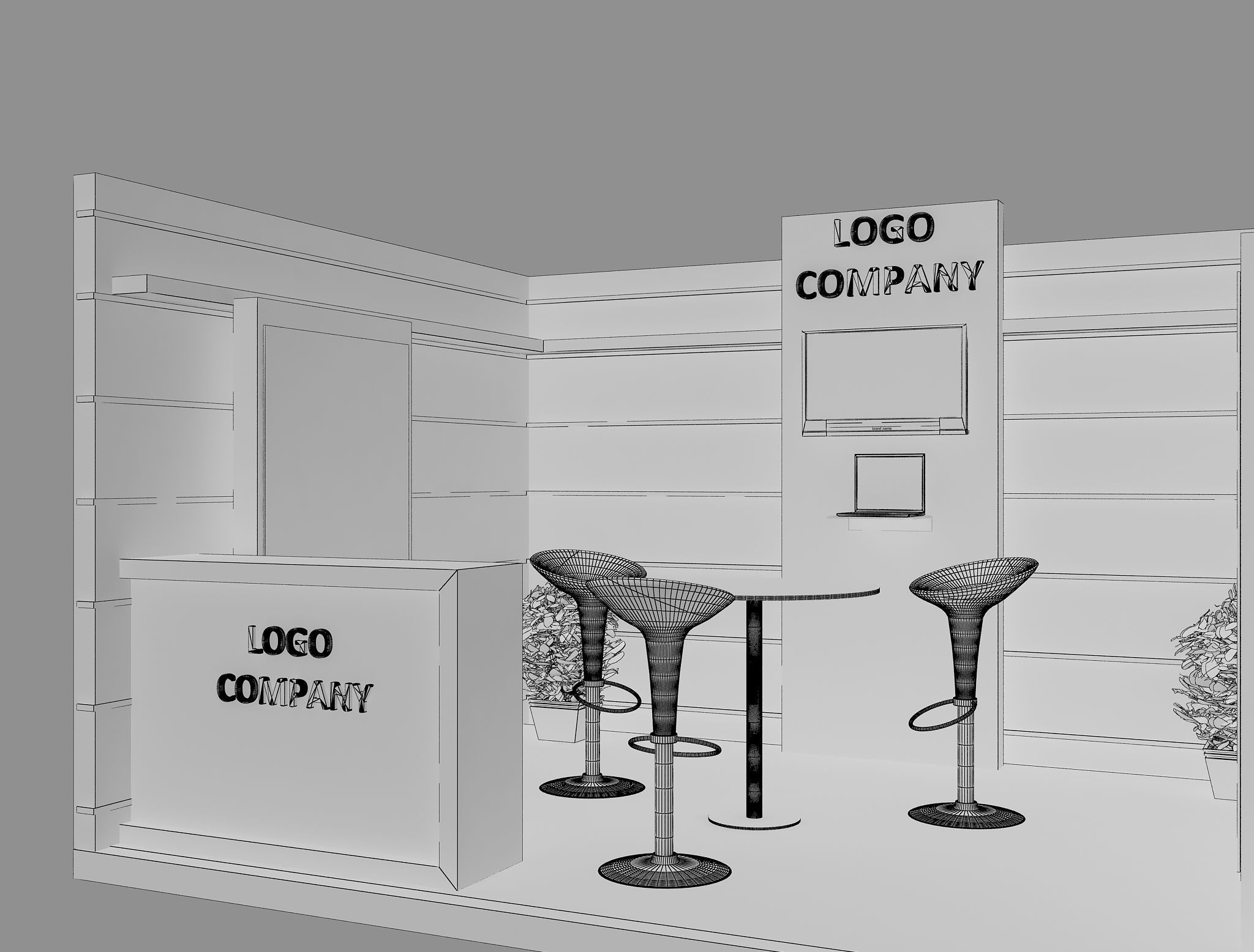 Booth Exhibition Stand a2 3D model_5