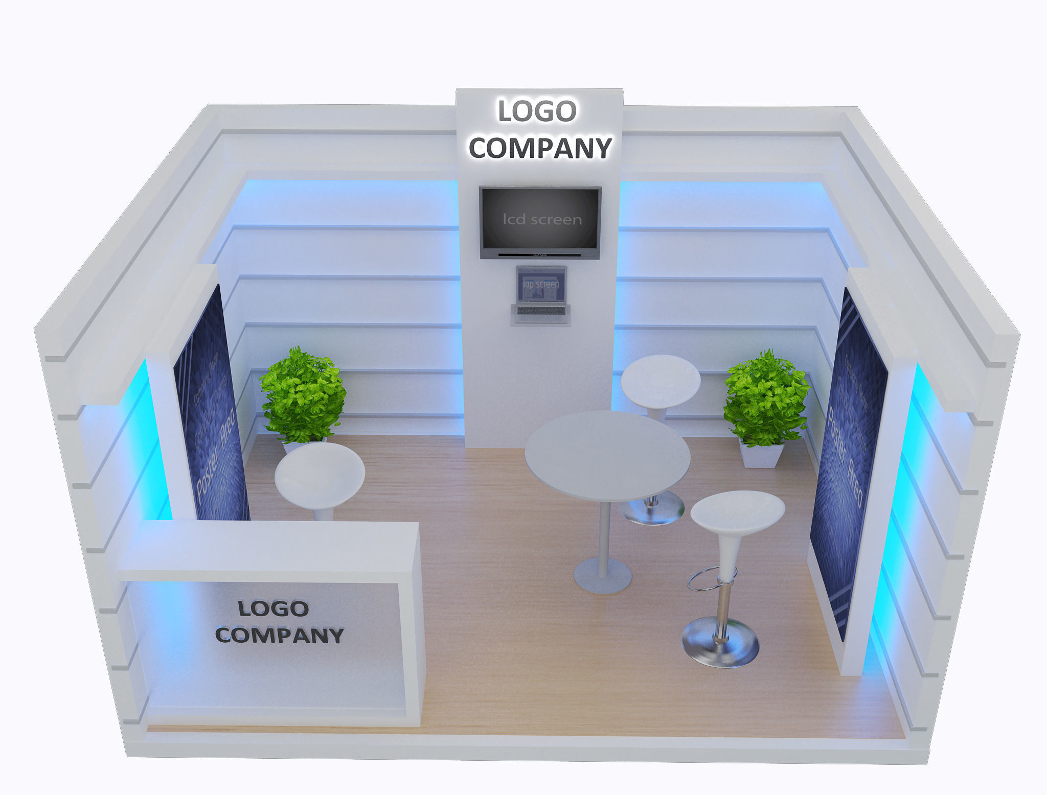 Booth Exhibition Stand a2 3D model_6