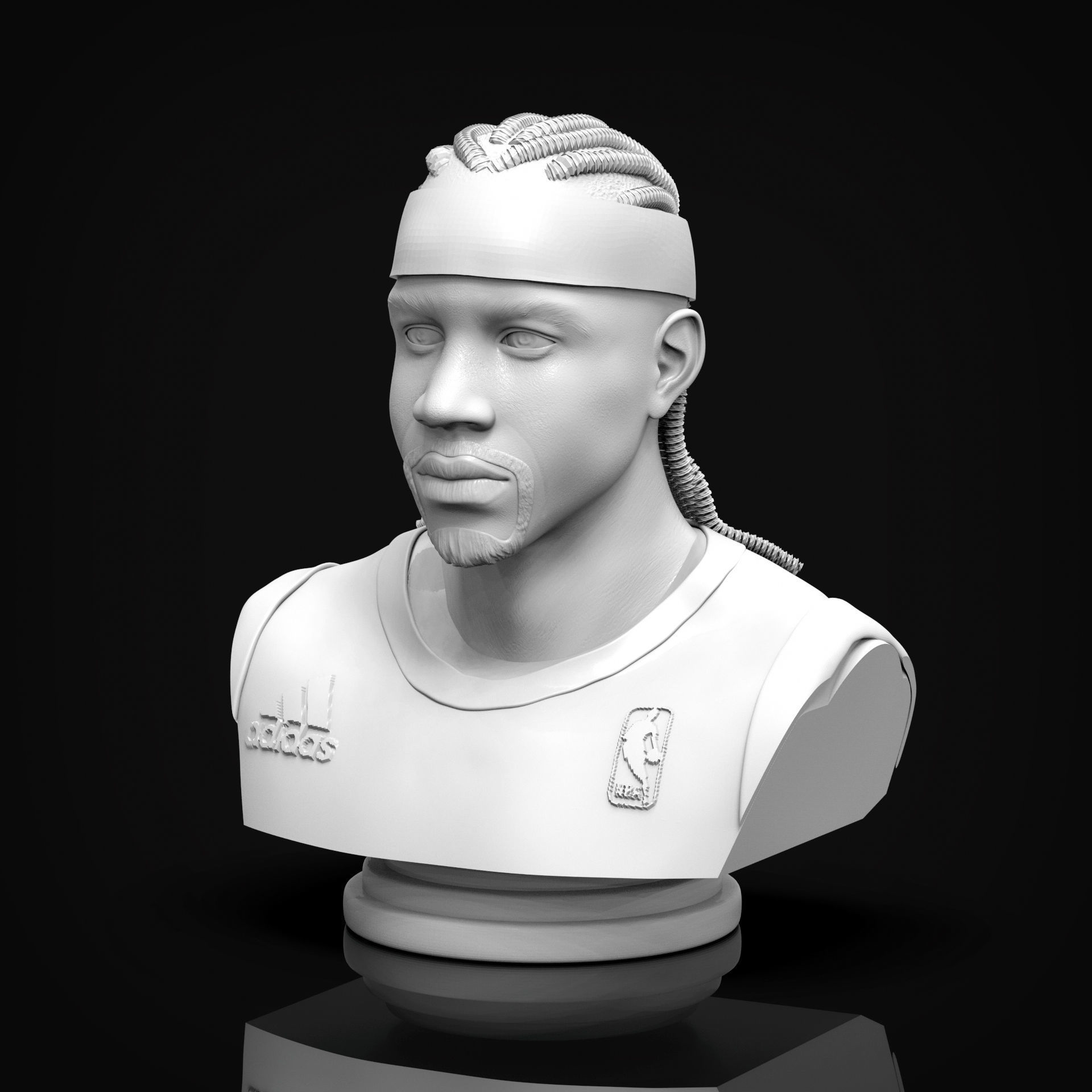 Allen Iverson 3D Printable Bust 3D print model_4