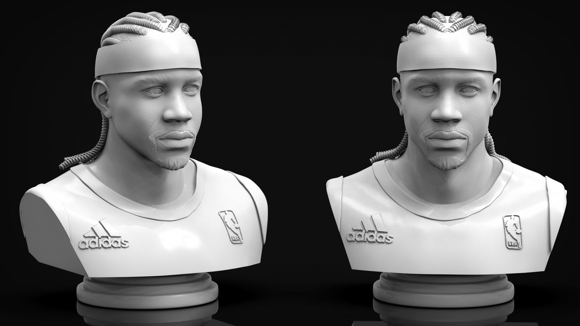 Allen Iverson 3D Printable Bust 3D print model_1