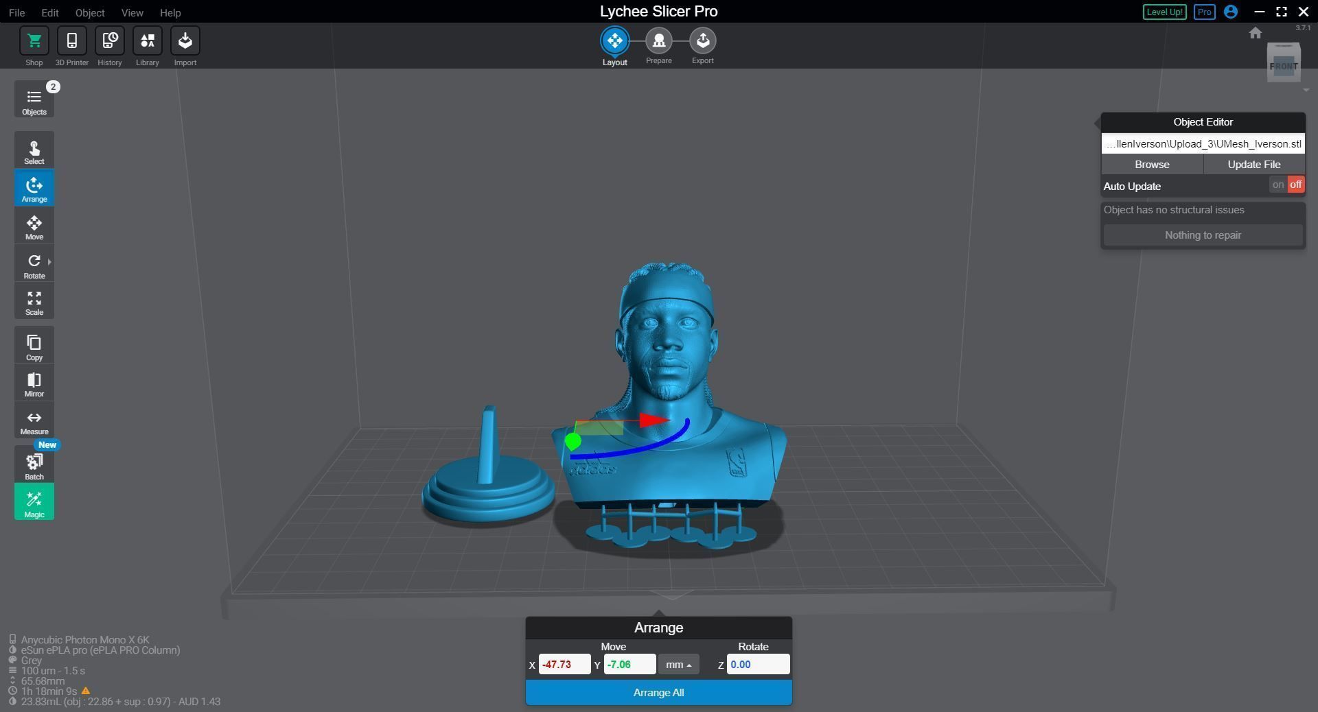 Allen Iverson 3D Printable Bust 3D print model_2