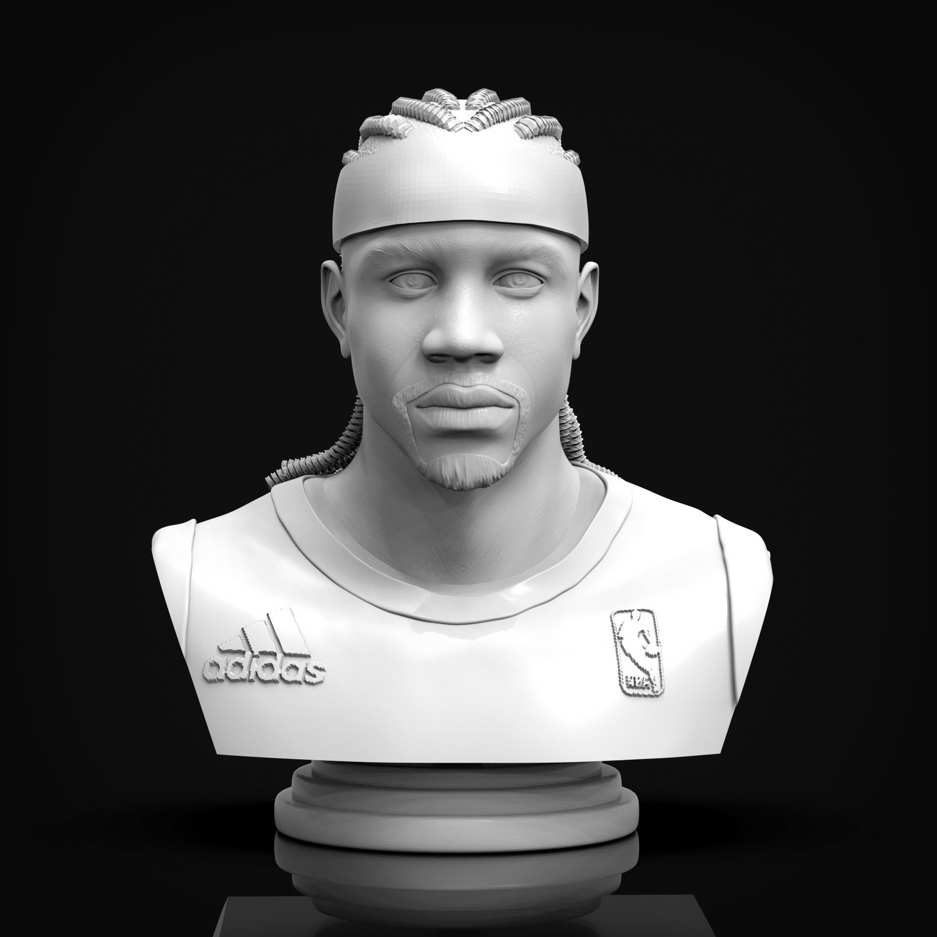 Allen Iverson 3D Printable Bust 3D print model_3