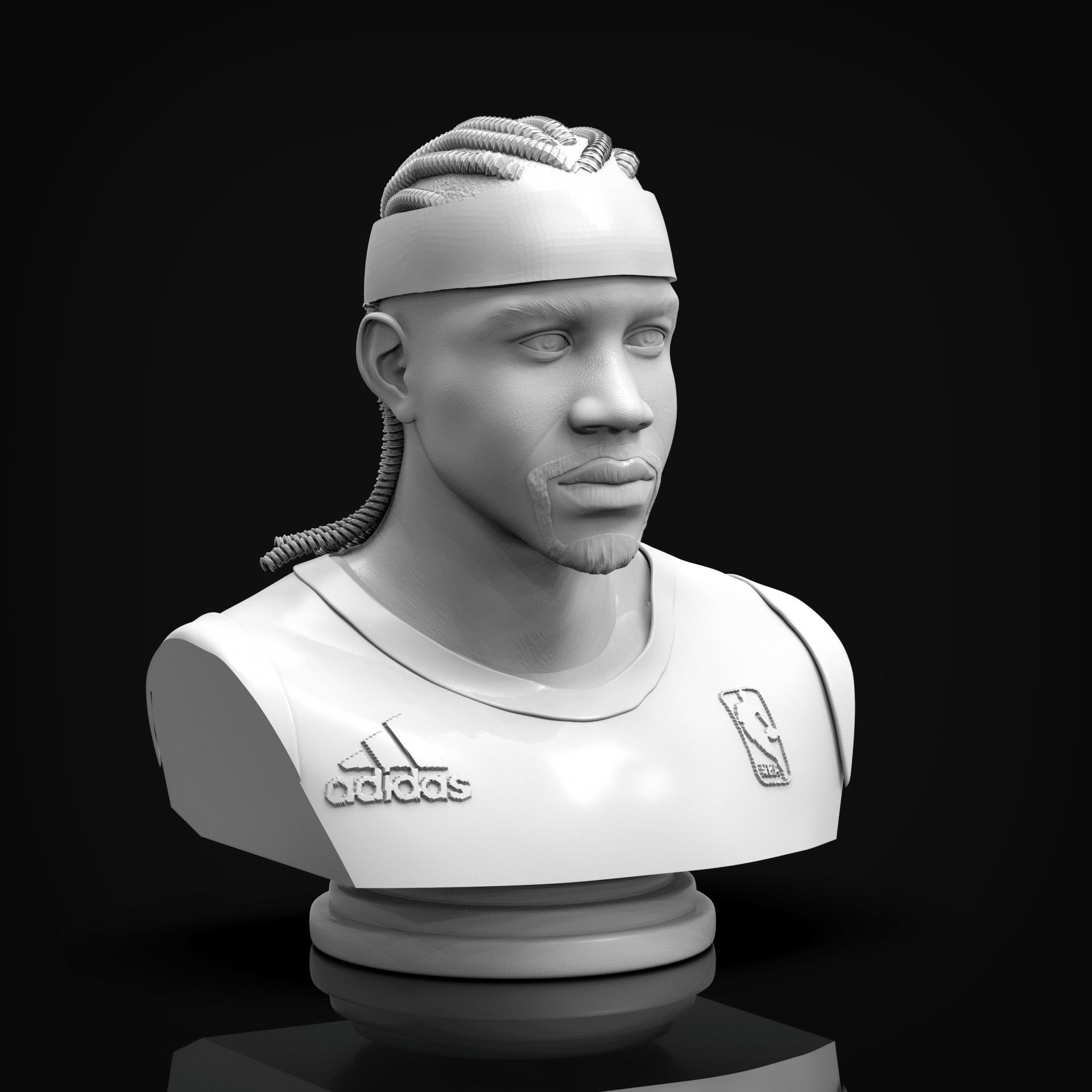 Allen Iverson 3D Printable Bust 3D print model_8