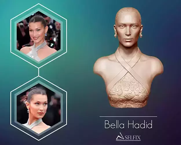 Bella Hadid portrait sculpture