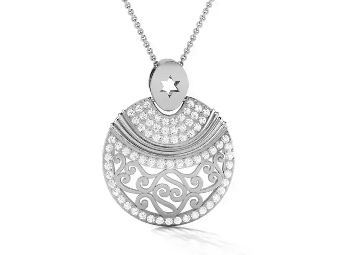 Solitaire Pendant 3DM STL OBJ FBX Renders Details