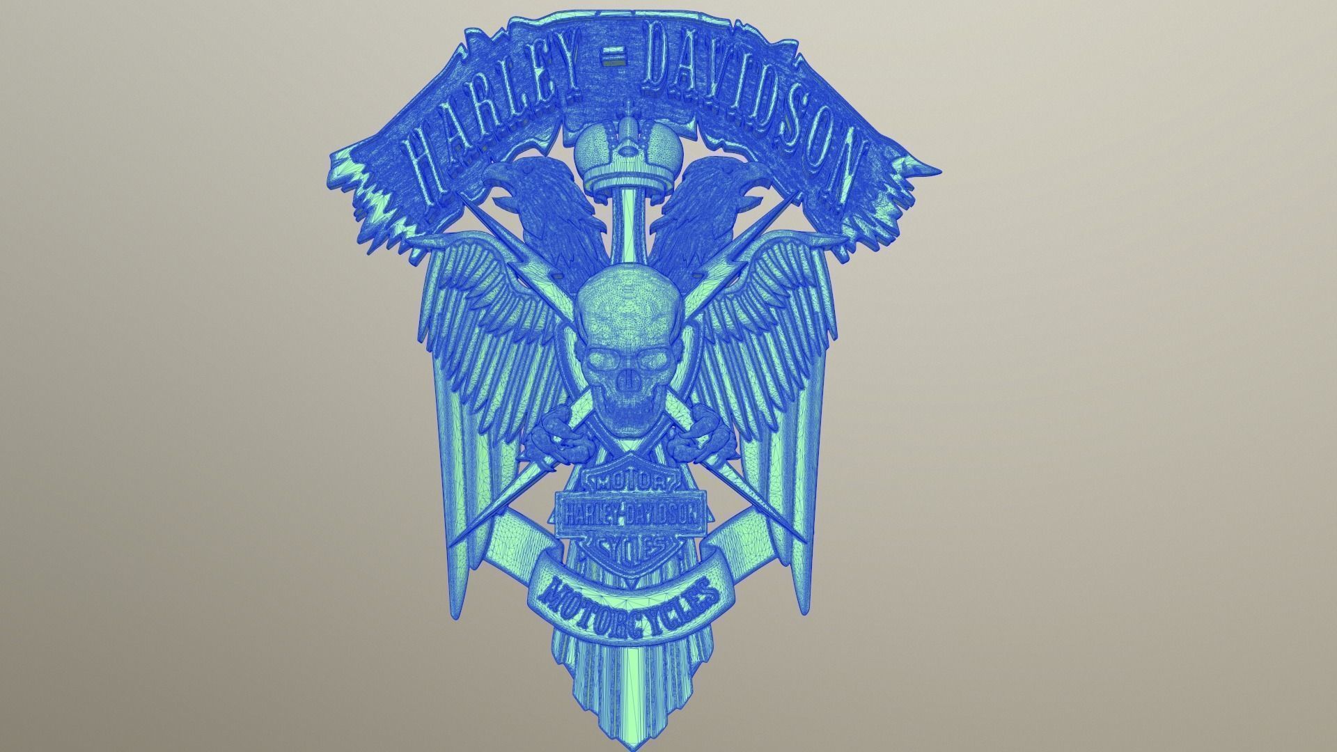 BAS-RELIEF HARLEY-DAVIDSON 3D print model_2