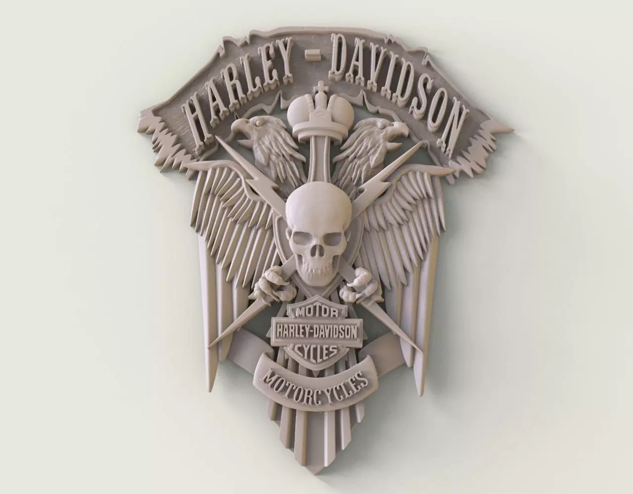 BAS-RELIEF HARLEY-DAVIDSON 3D print model_0
