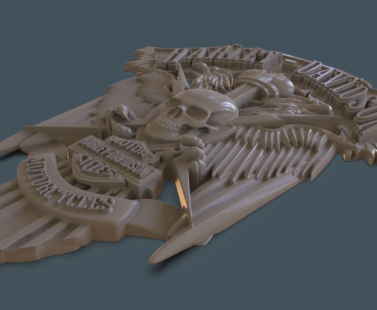 BAS-RELIEF HARLEY-DAVIDSON 3D print model_8