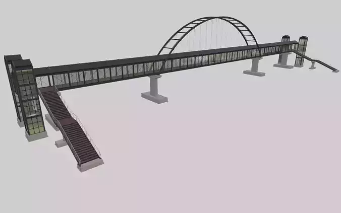 Modern Steel Pedestrian Bridge