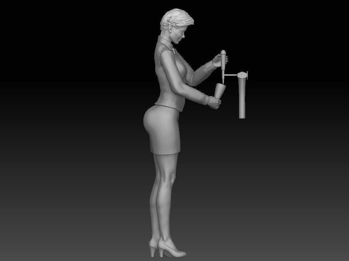 BAR TENDER GIRL 3 3D print model_3
