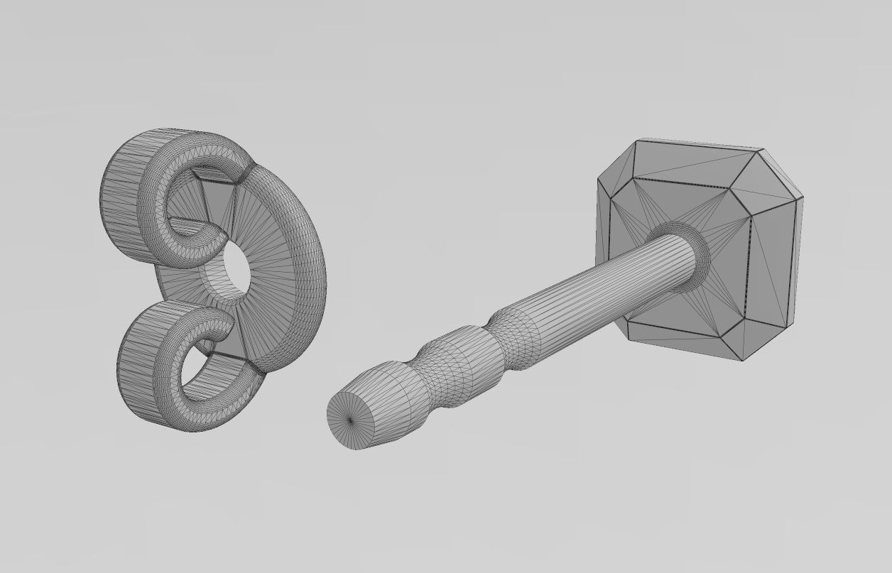 Square faceted stud earring 3D print model_15