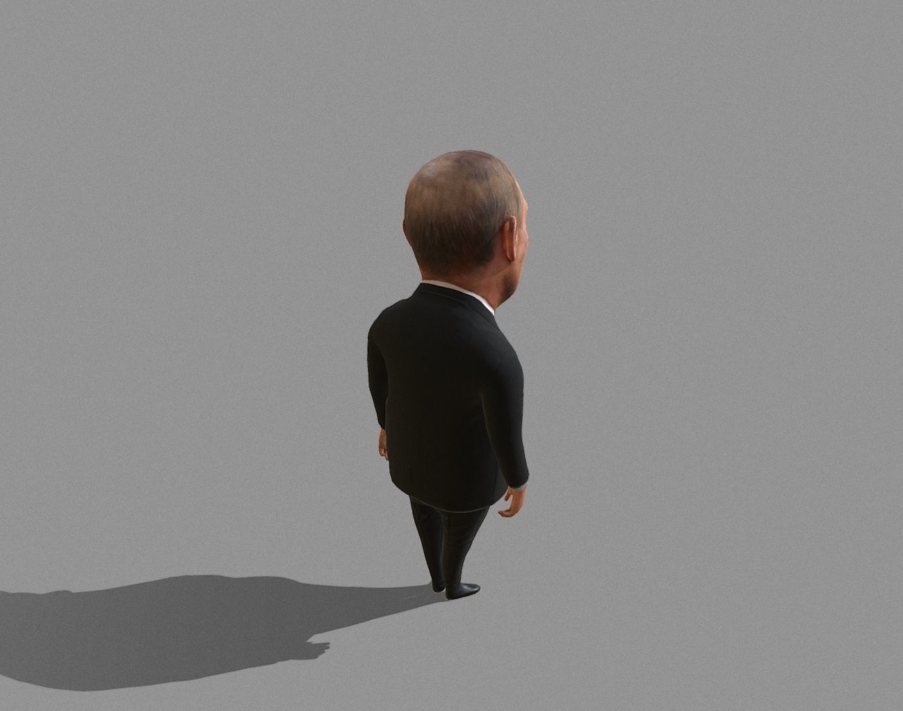 Putin vladimir in suit and tie Low-poly 3D model_7