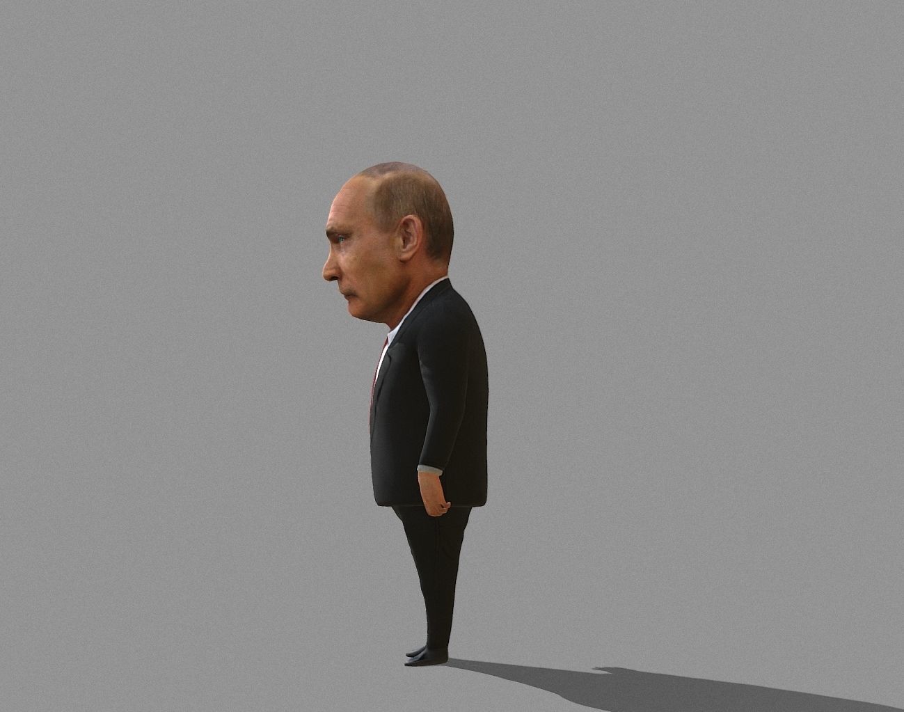 Putin vladimir in suit and tie Low-poly 3D model_5