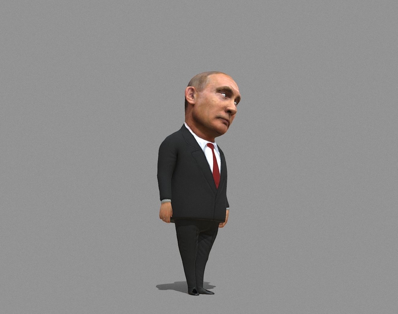 Putin vladimir in suit and tie Low-poly 3D model_8